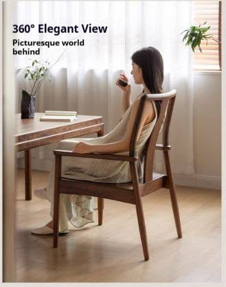 Black Walnut Solid Wood Tea Chair