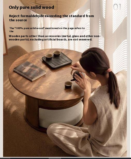 Ash Solid Wood Dual Use Tea Table