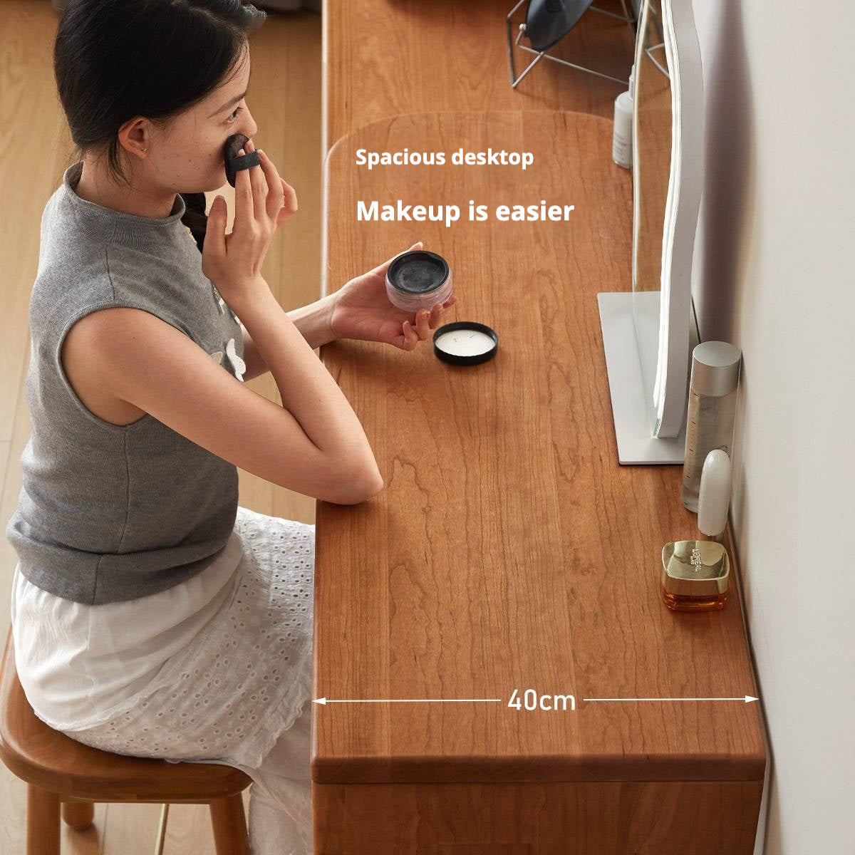 Cherry Solid Wood Modern Style Dressing Table