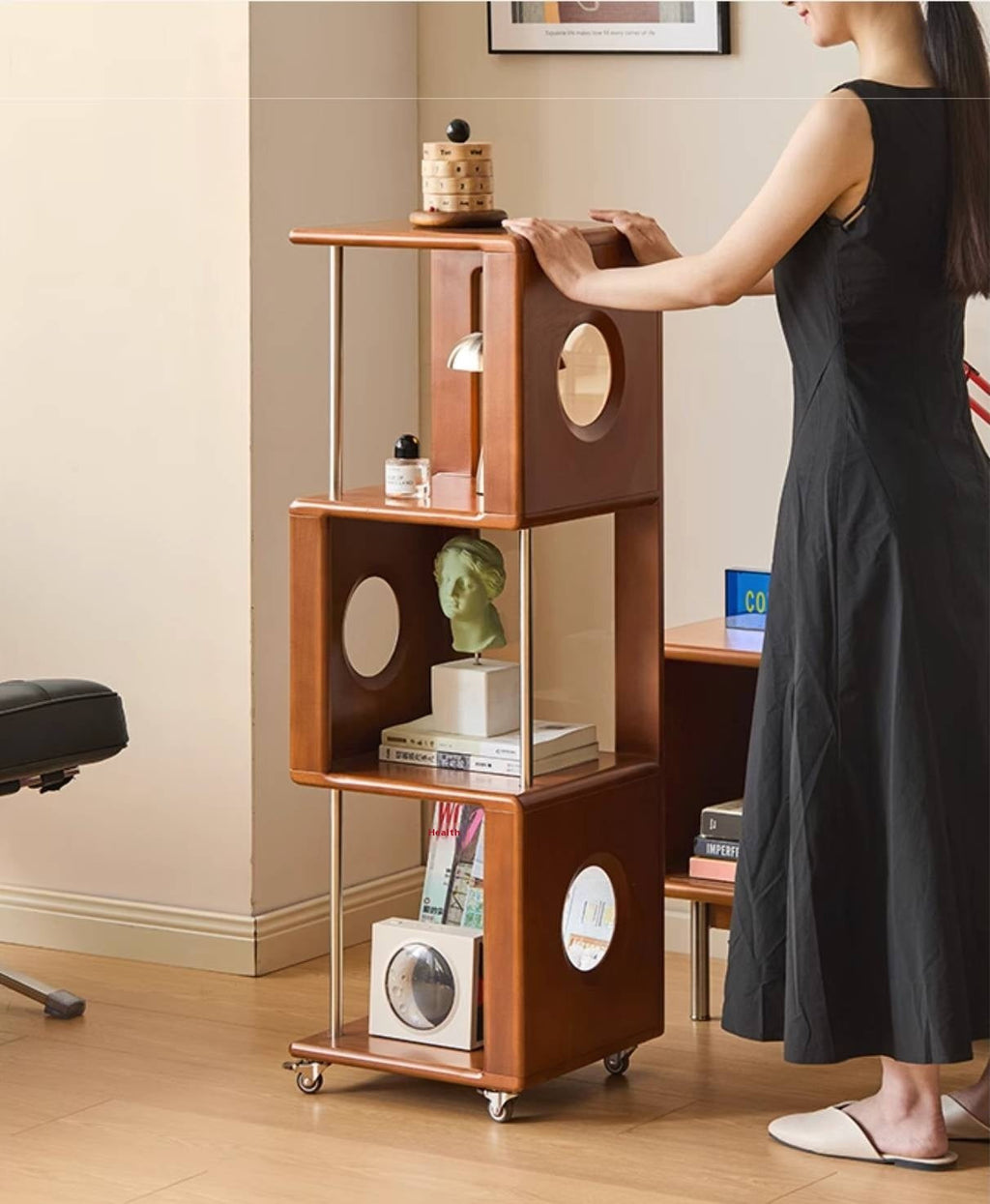 Poplar Solid Wood Antique Style Bookshelf