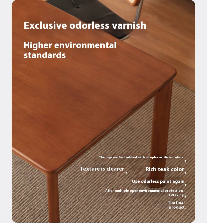 Poplar Solid Wood Antique Style Dining Table