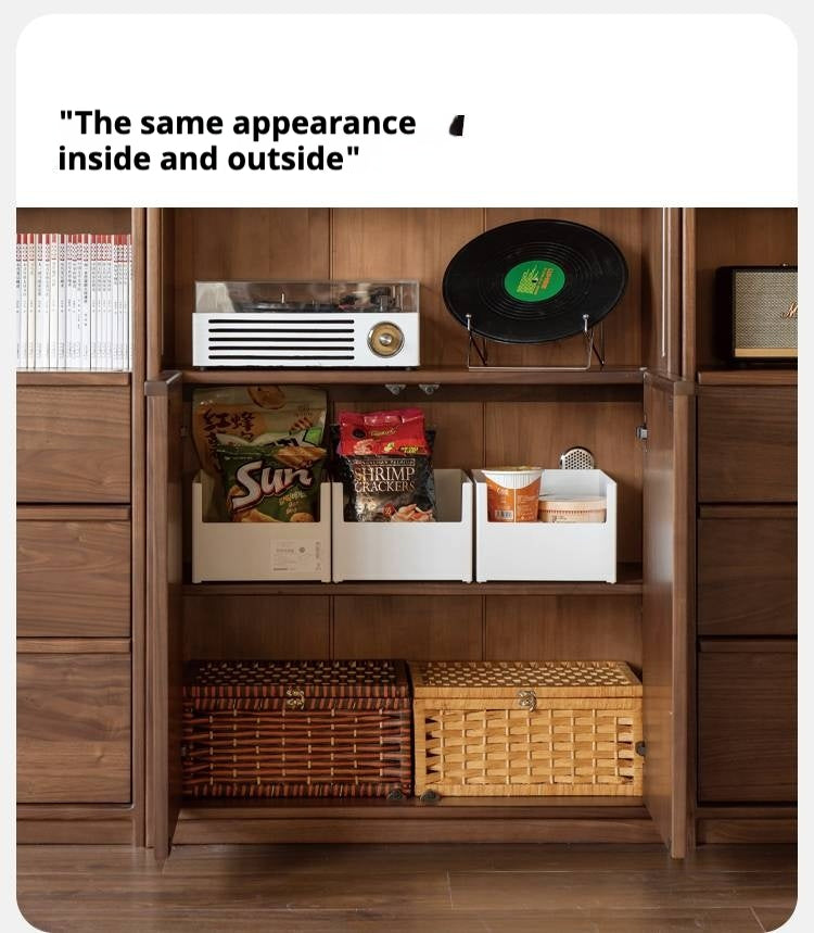 Black Walnut Solid Wood Light Luxury Bookcase and Storage