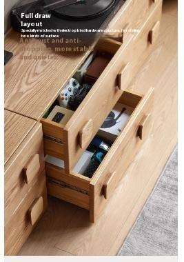 Ash Solid Wood Floor-Standing Module Combination TV Stand