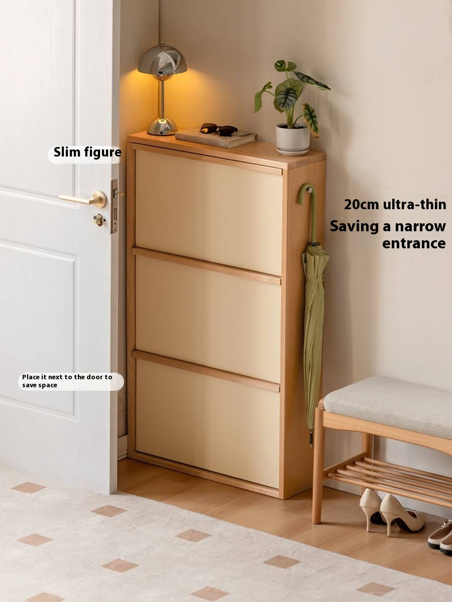 Beech Solid Wood Shoe Cabinet Hallway Cabinet