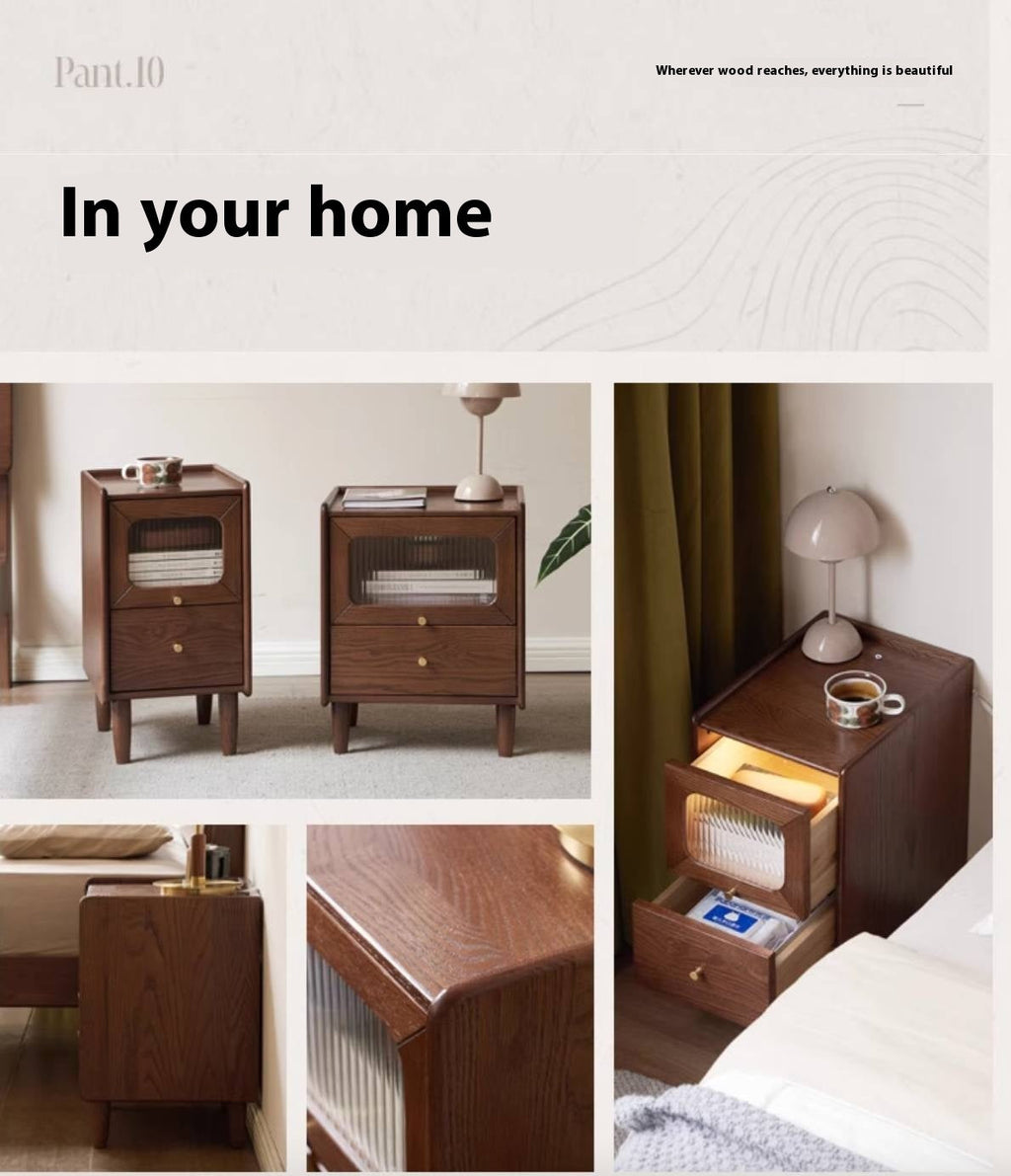 Oak Solid Wood Modern Style Nightstand