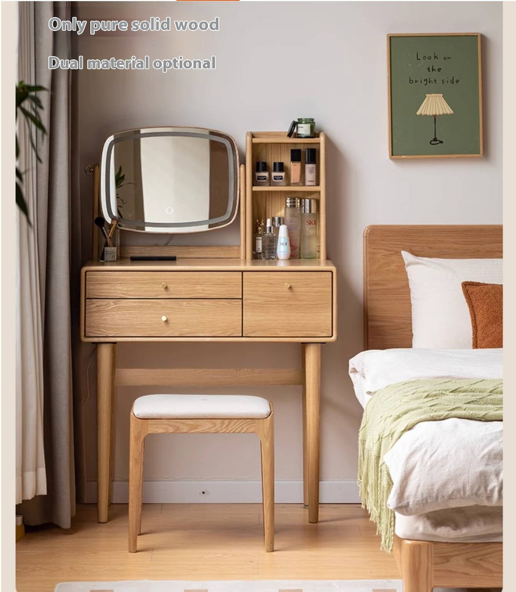 Ash Solid Wood Modern Style Dressing Table Multi Functional