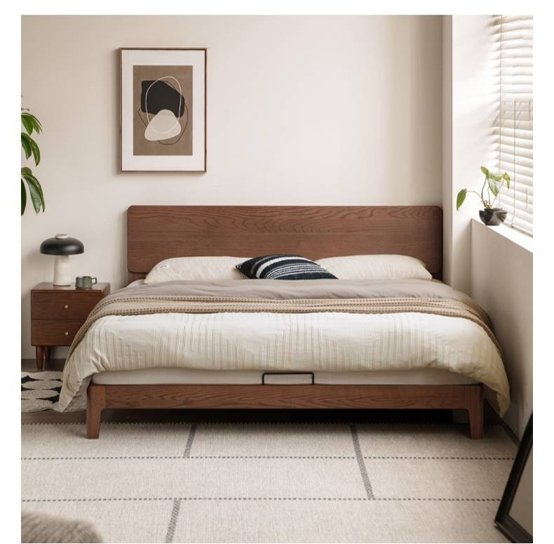 Oak Solid Wood Bed Modern