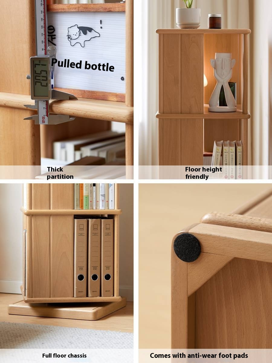 Beech Solid Wood Rotating Bookshelf