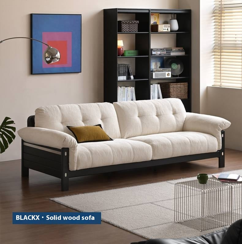 Ash Solid Wood Fabric, Leather Sofa