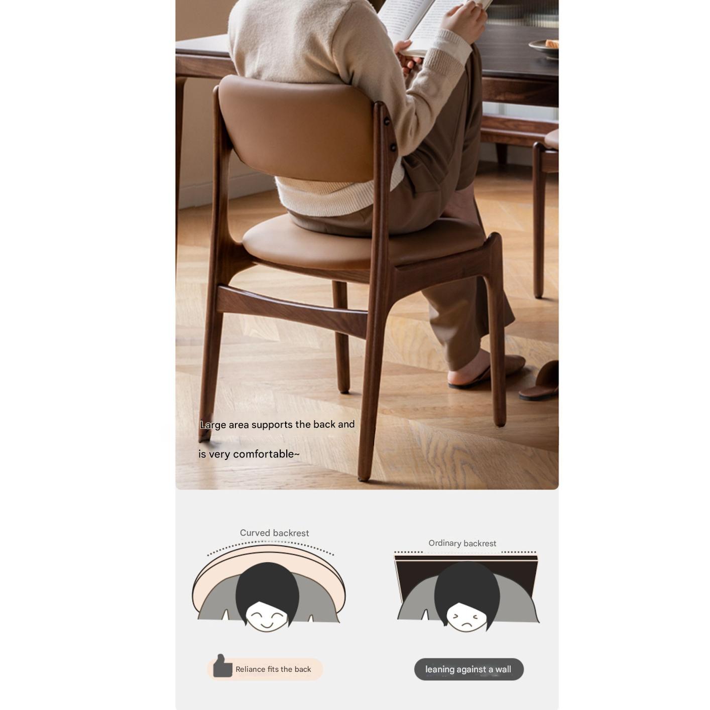 Black Walnut Solid Wood Modern Dining Chair