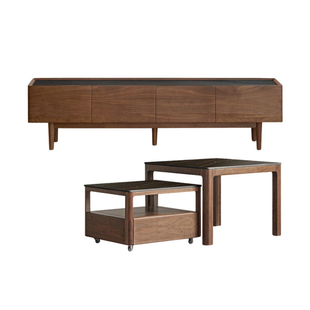 Black Walnut Solid Wood Modern TV Cabinet For Living Room