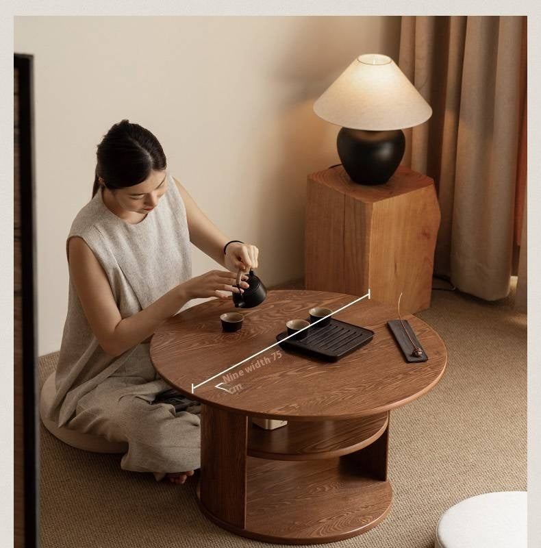 Ash Solid Wood Dual Use Tea Table