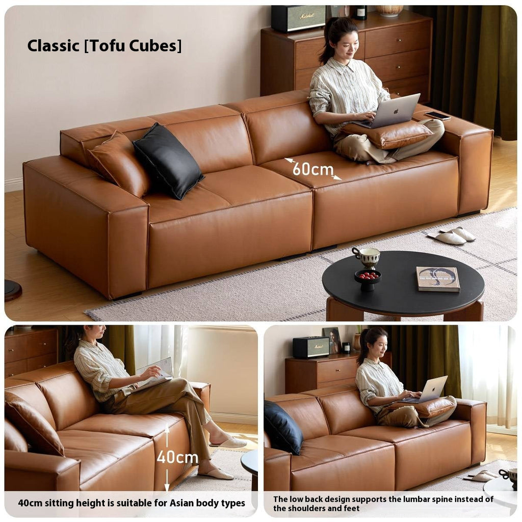 Leather Italian Light Luxury Sofa