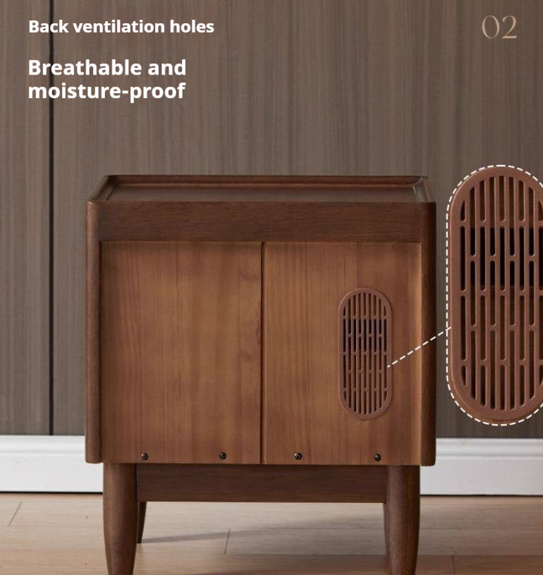 Sandalwood Solid Wood Modern Nightstand