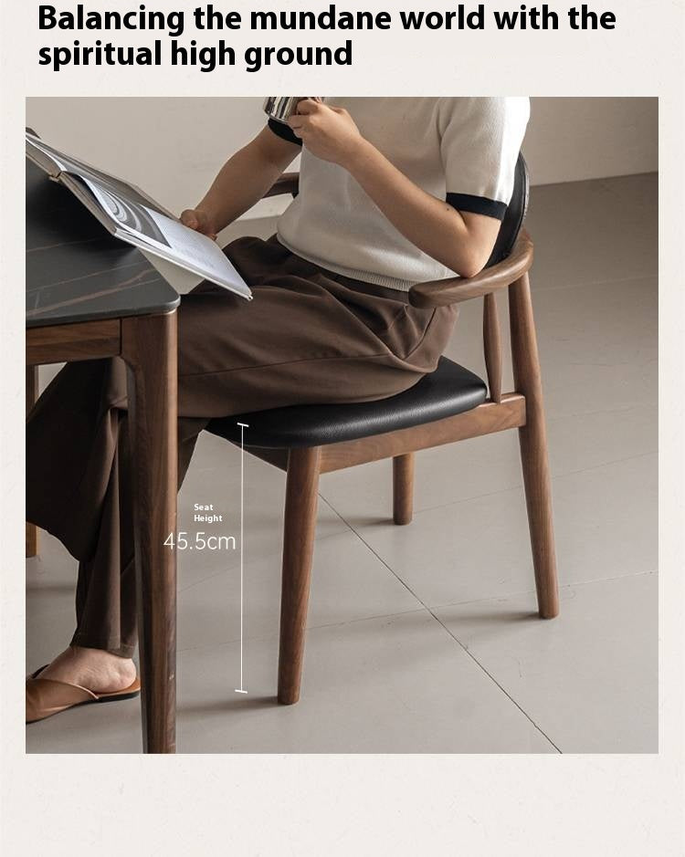 Solid Golden Sandalwood Dining Armchair