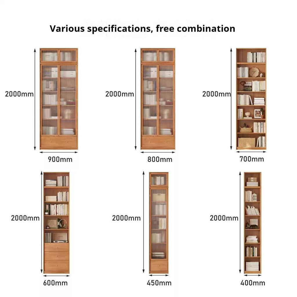 Cherry Solid Wood Bookcase Cabinet Display