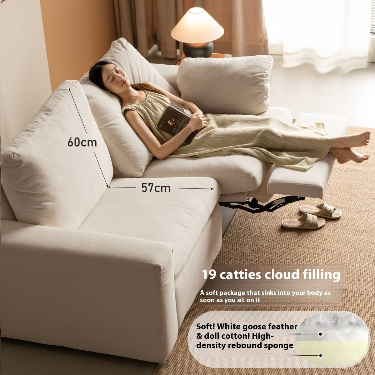 Fabric Sofa Cotton and Linen Electric