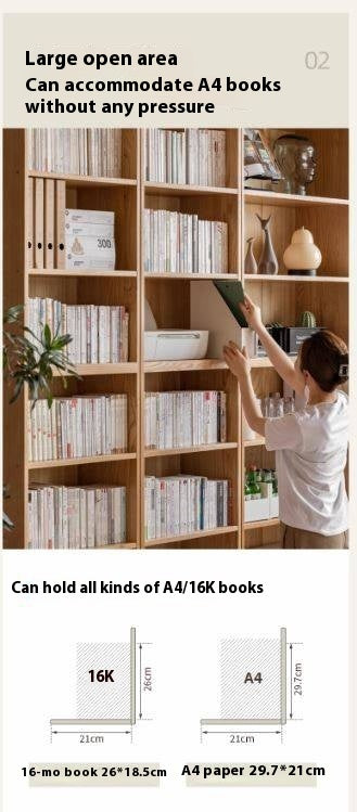 Oak Solid Wood Cream Style Study  Bookcase