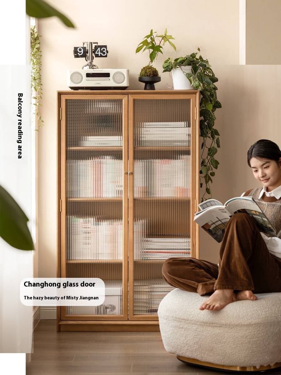 Ash Solid Wood Side Modern Style Cabinet Combination