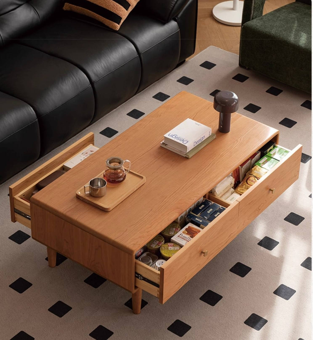 Cherry Solid Wood Medieval Style Coffee Table