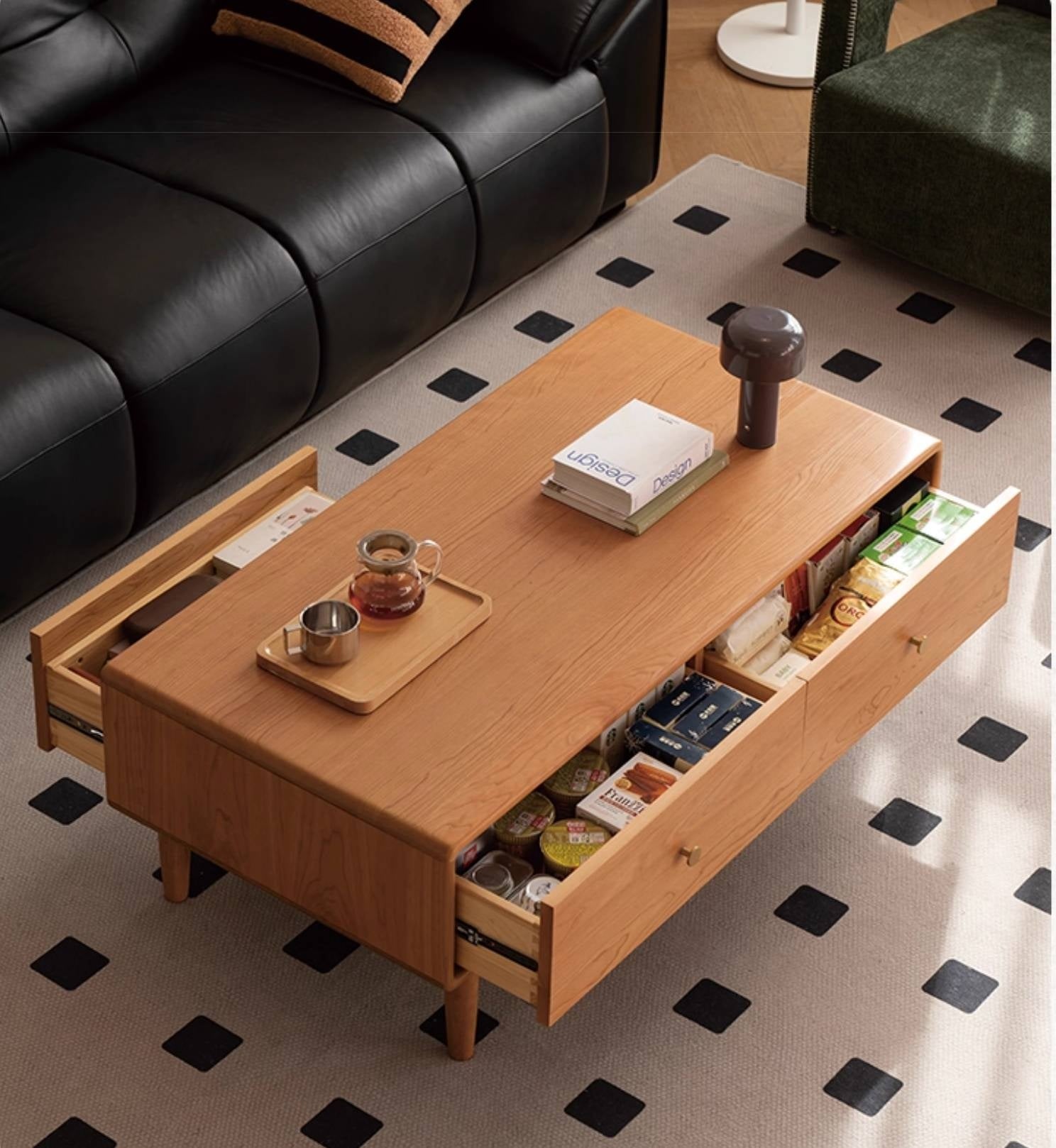 Cherry Solid Wood Medieval Style Coffee Table