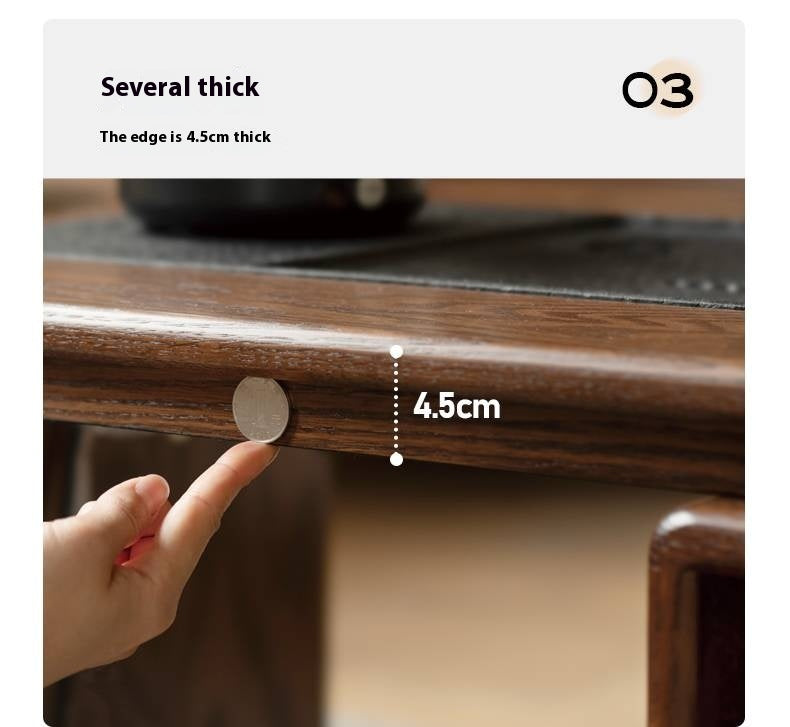 Oak, Black Walnut Solid Wood Telescopic Tea Table