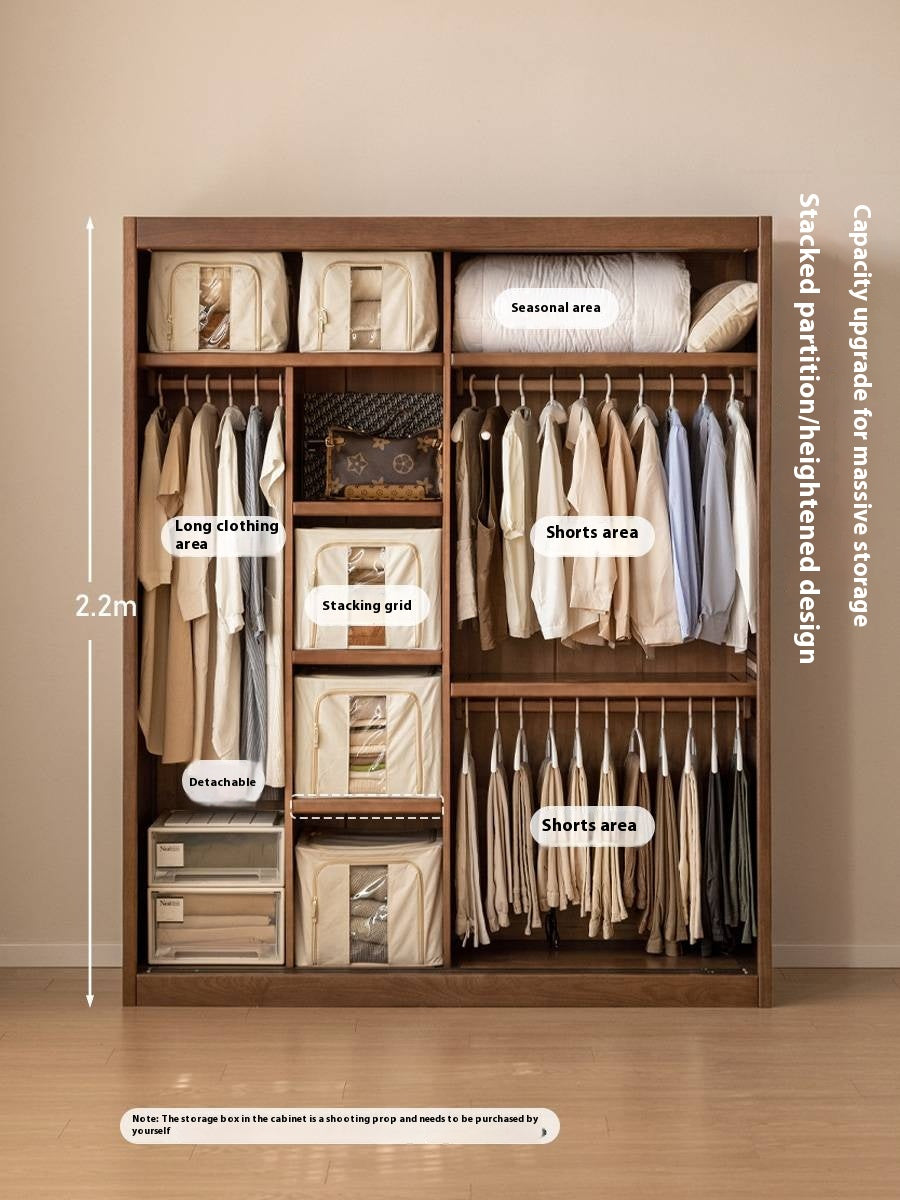 Golden Sandalwood Solid Wood Wardrobe.