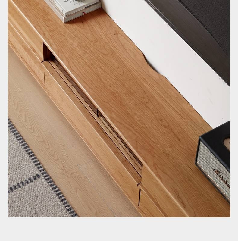 Cherry Solid Wood Modern Simple Floor TV Stand