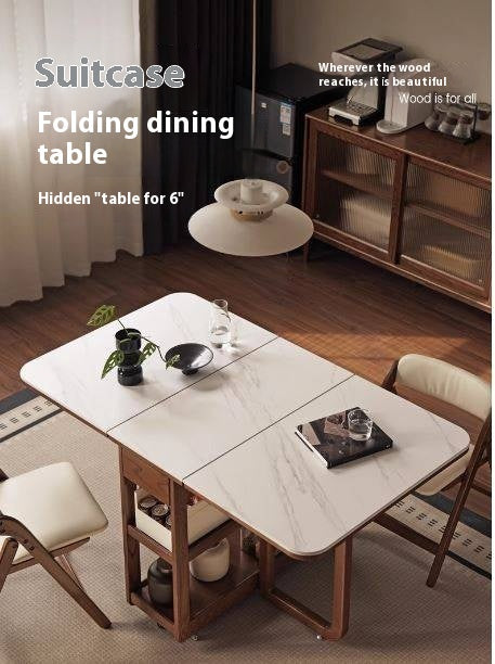 Oak Solid Wood Folding Rock Dining Table