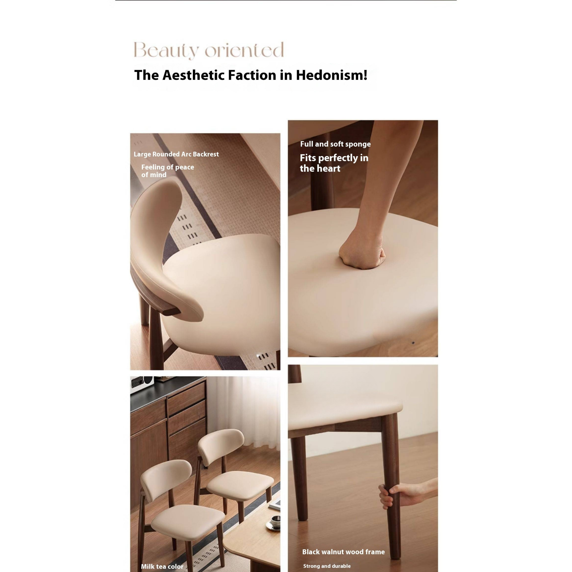 Set 4 pcs Black Walnut, Ash, Oak Solid Wood Dining Chair