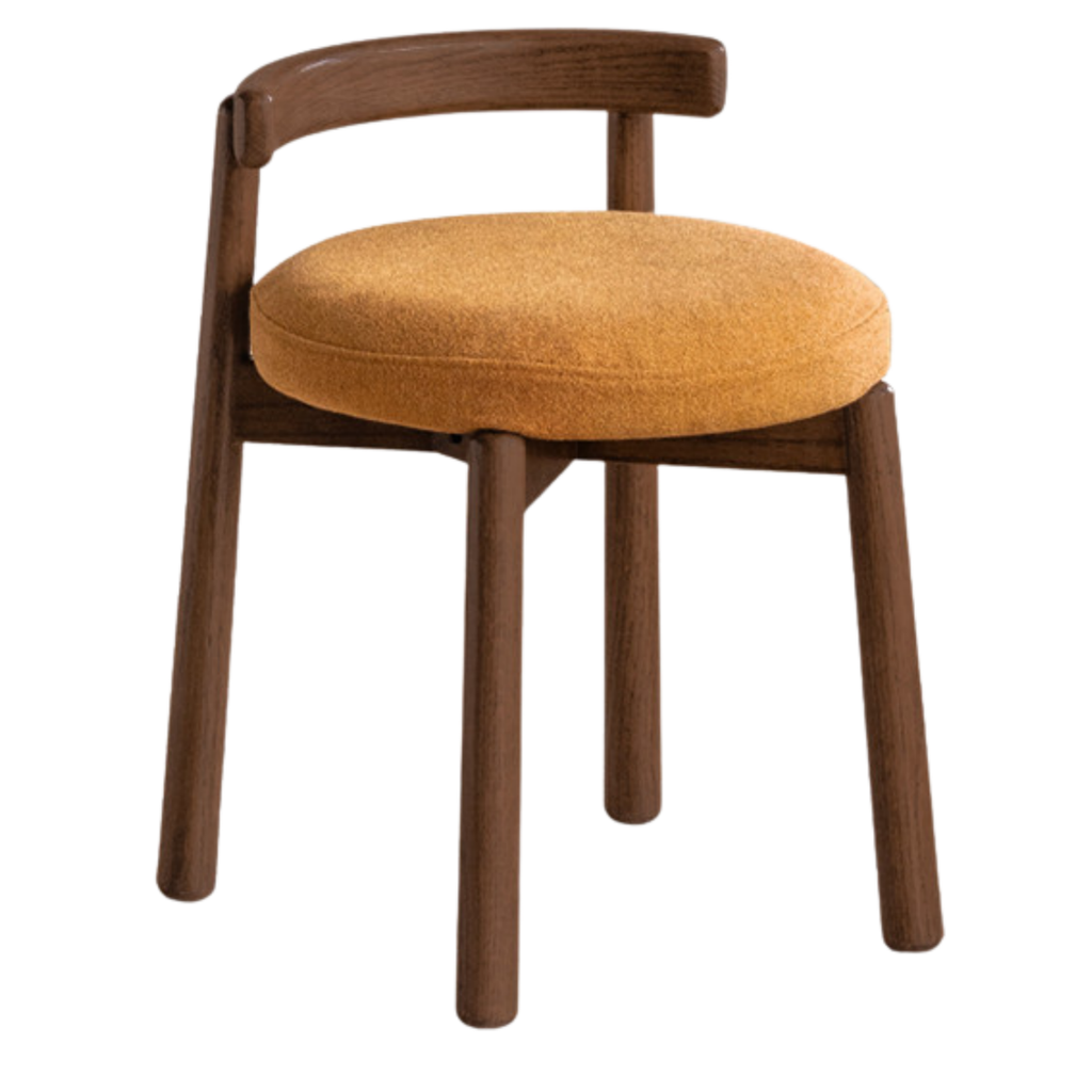 Black Walnut, Oak Solid Wood, Solid RubberWood Makeup Stool