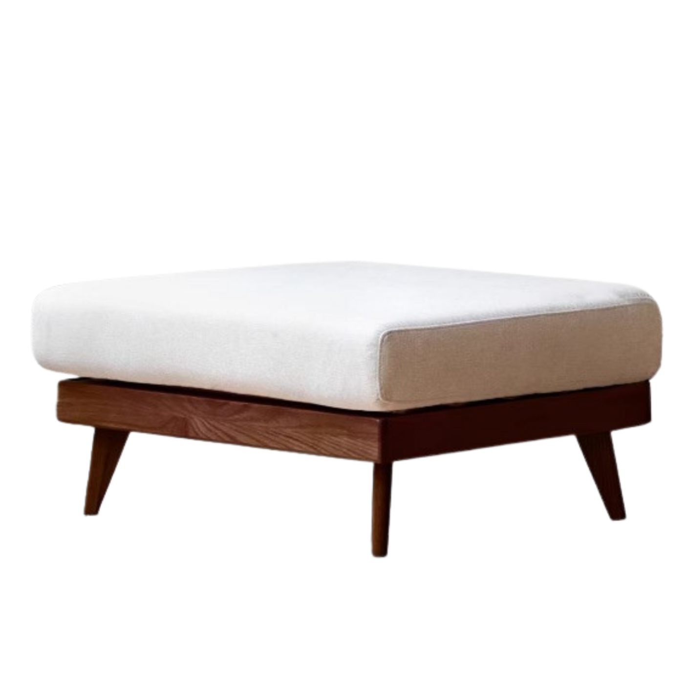 Black Walnut, Oak, Ash, Poplar Solid Wood Footstool Small Fabric Stool