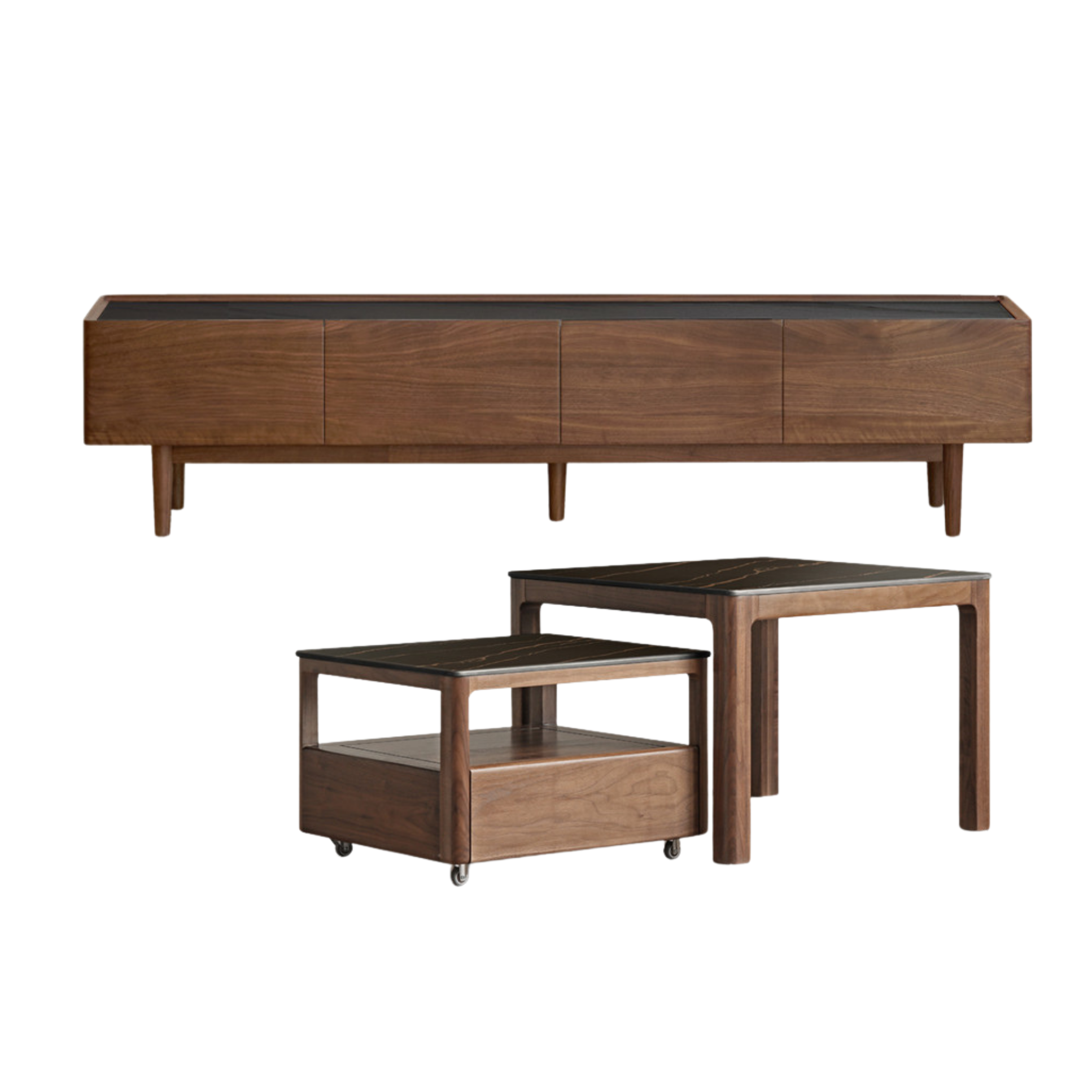 Black Walnut Solid Wood Modern TV Cabinet For Living Room