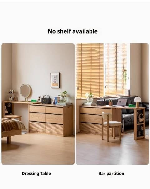 Ash Solid Wood Modern Multi-function Dressing Table