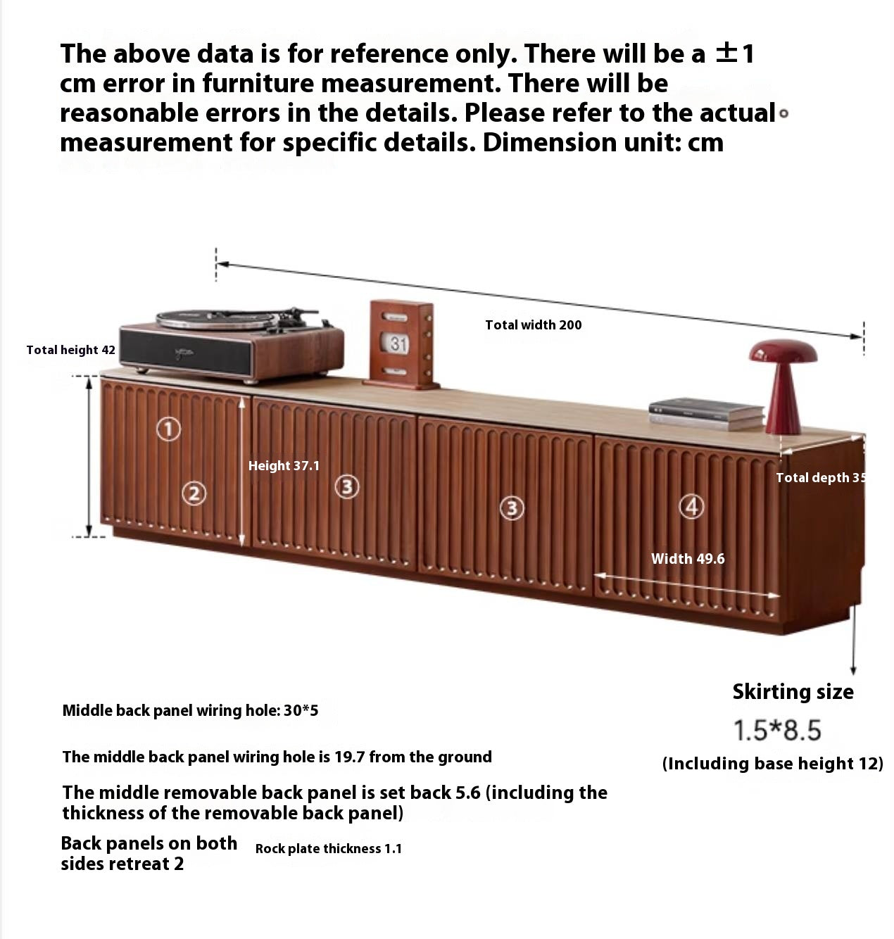 Poplar Solid Wood Antique Style TV Stand