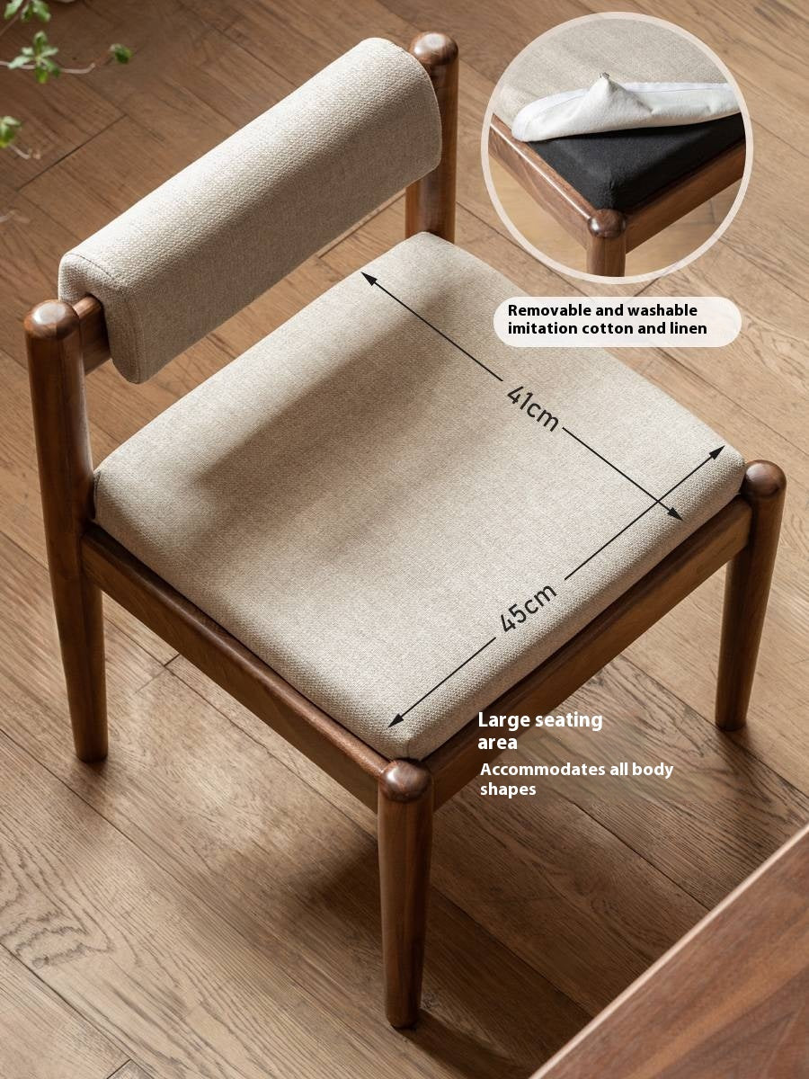 Black Walnut, Oak Solid Wood Tea Chair