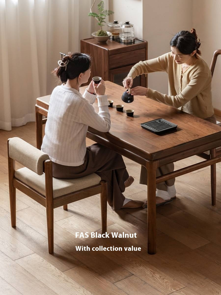 Black Walnut, Oak Solid Wood Tea Chair