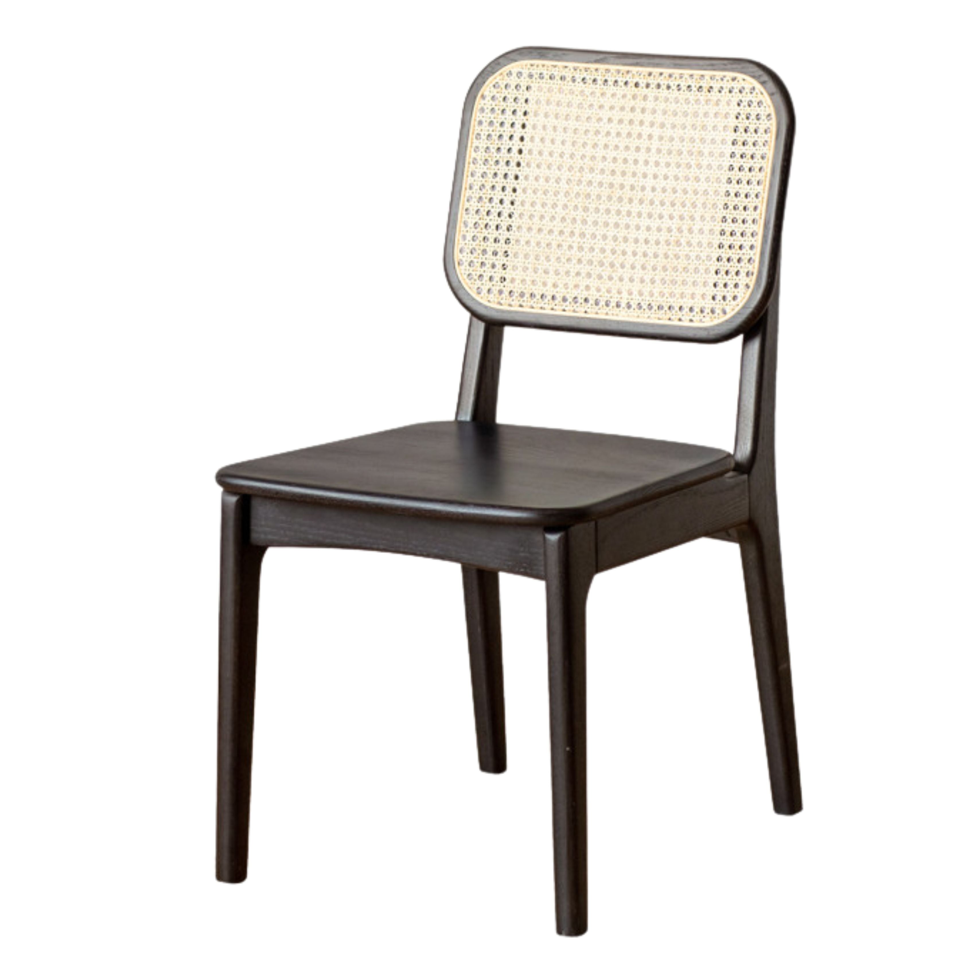 4 pcs Oak Solid Wood Back Rattan Dining Chair