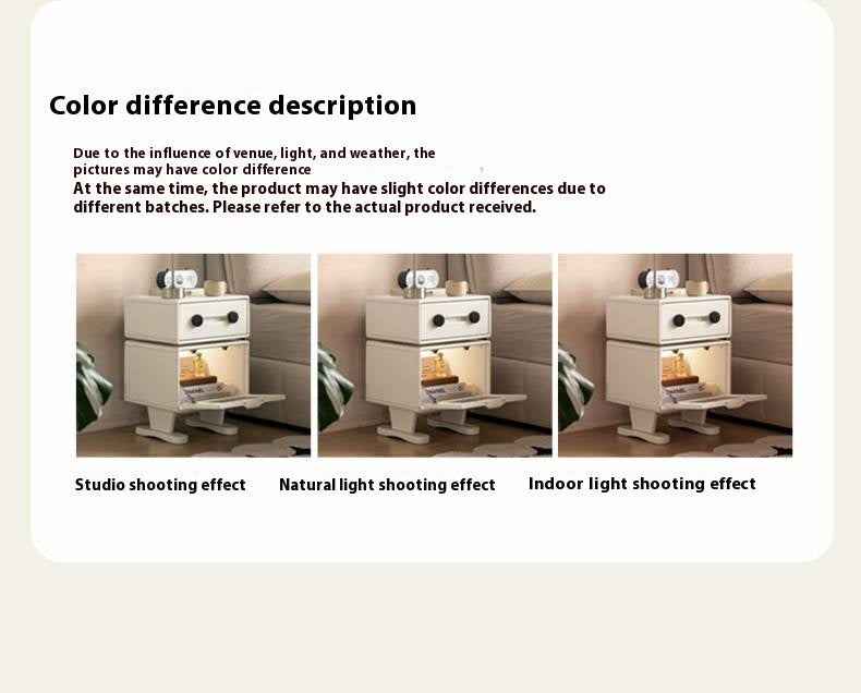 Solid Rubberwood Cream Style Nightstand