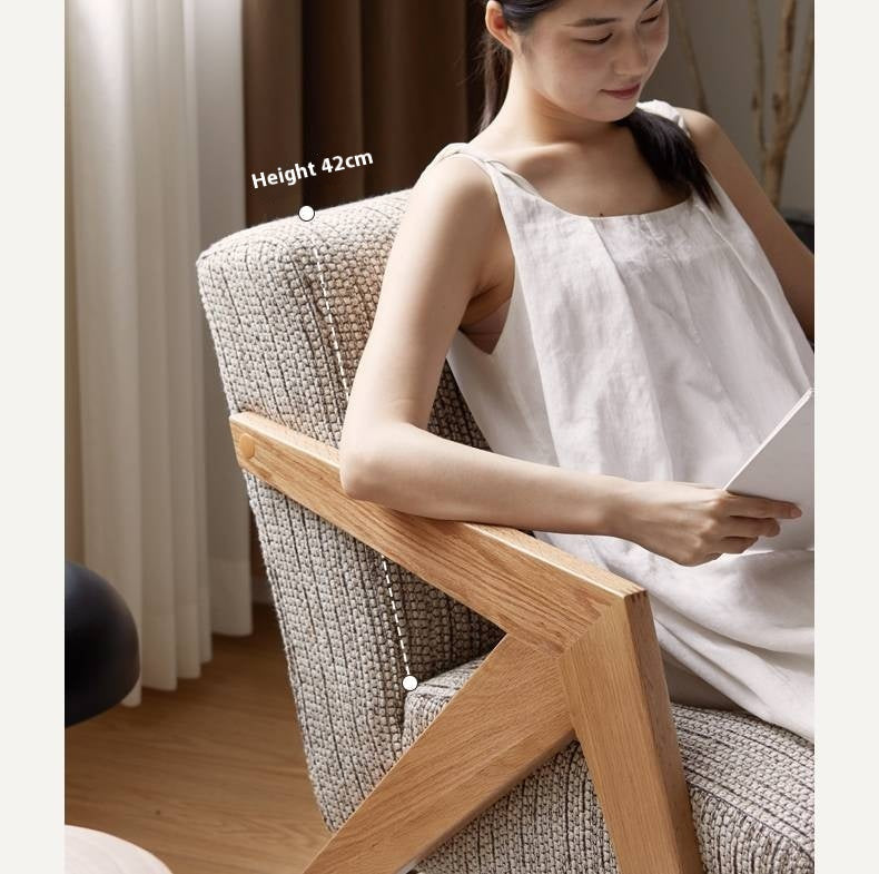 Oak Solid Wood Sofa Chair