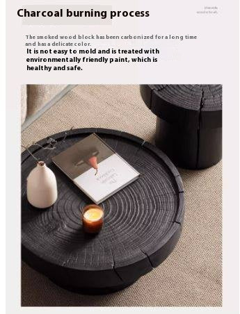 Pine Solid Wood Wabi-Sabi Style Coffee Table