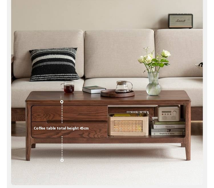 Solid Rubberwood, Oak Solid Wood Nordic Coffee Table