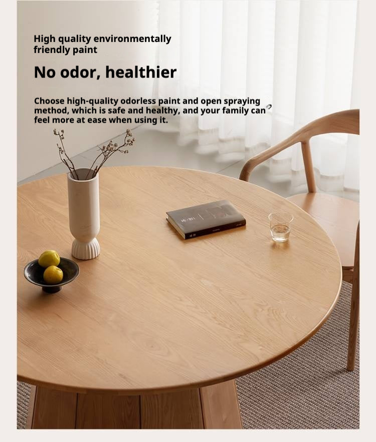 Ash Solid Wood Round Dining Table
