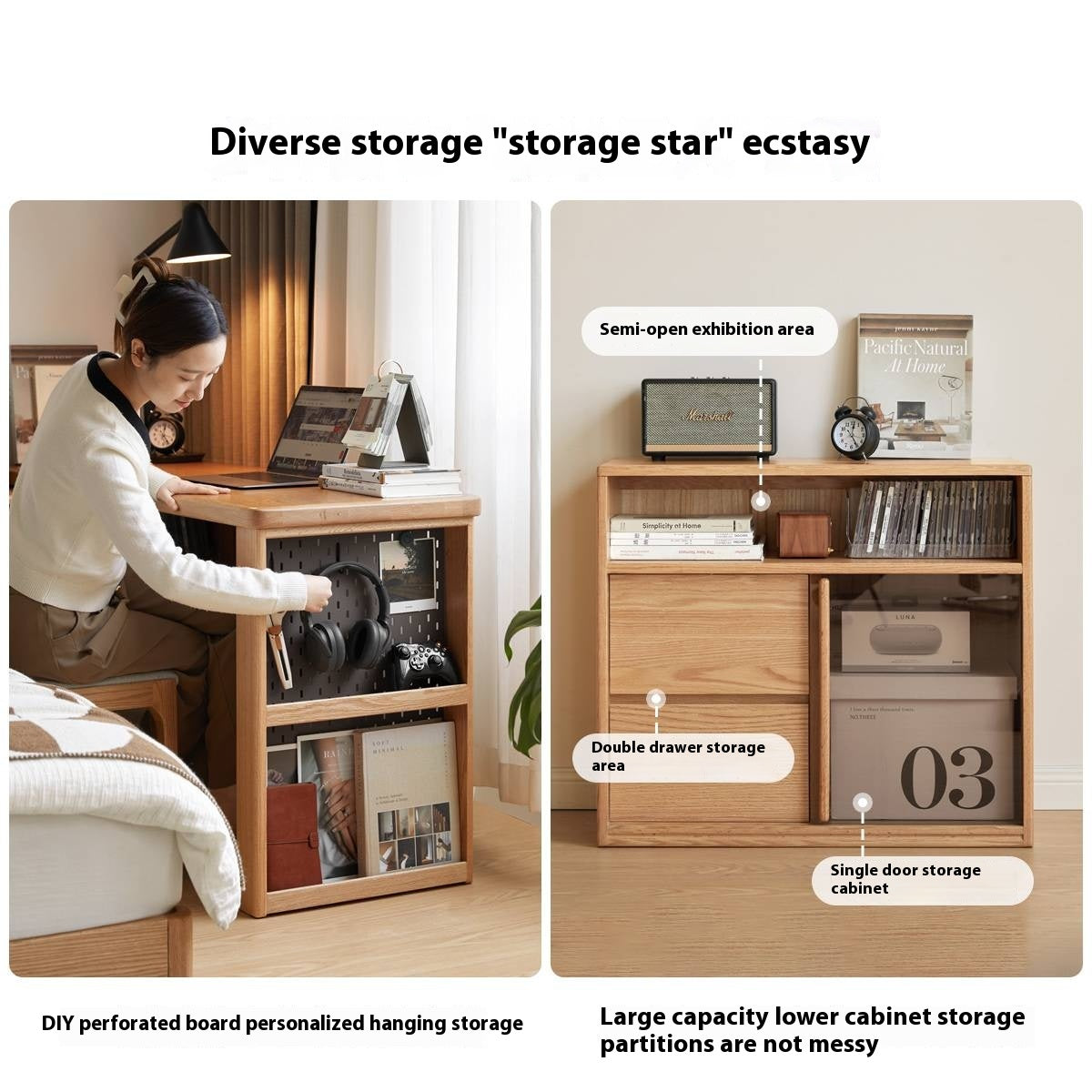 Oak Solid Wood Corner Office Desk