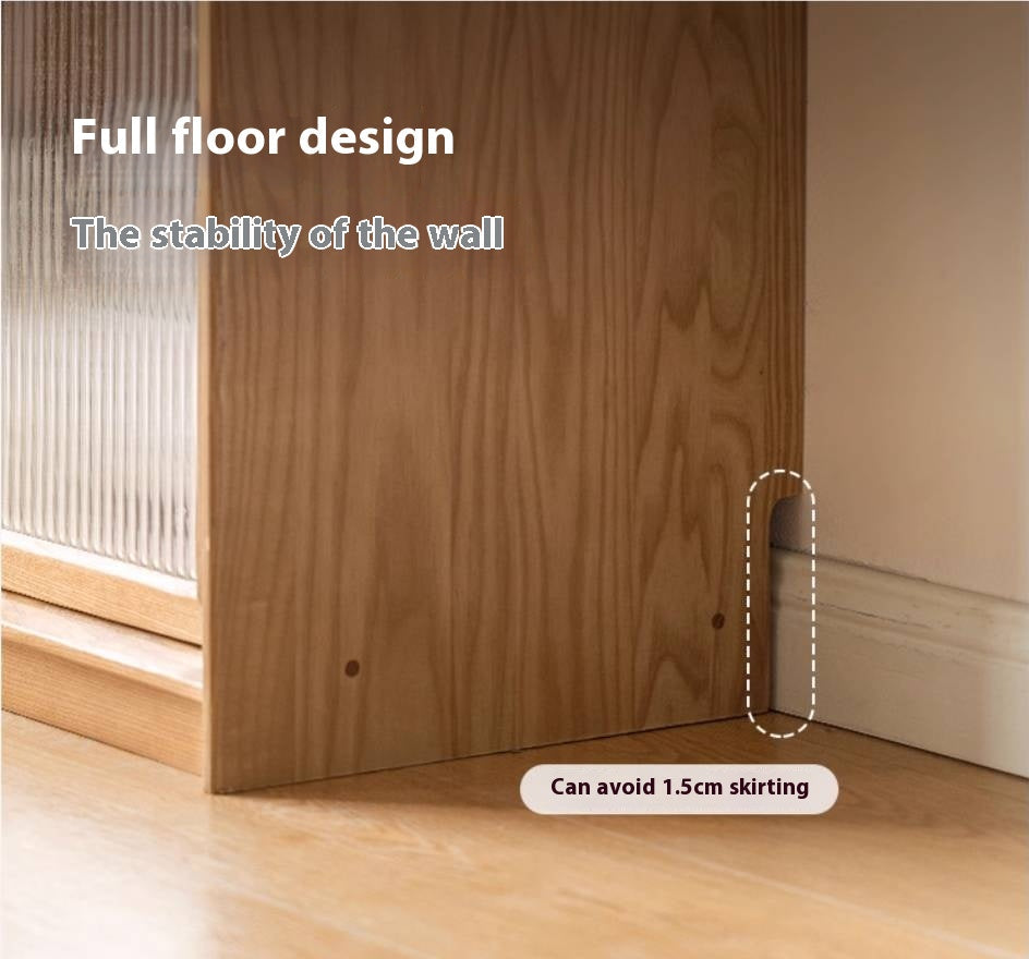 Ash Solid Wood Side Modern Style Cabinet Combination