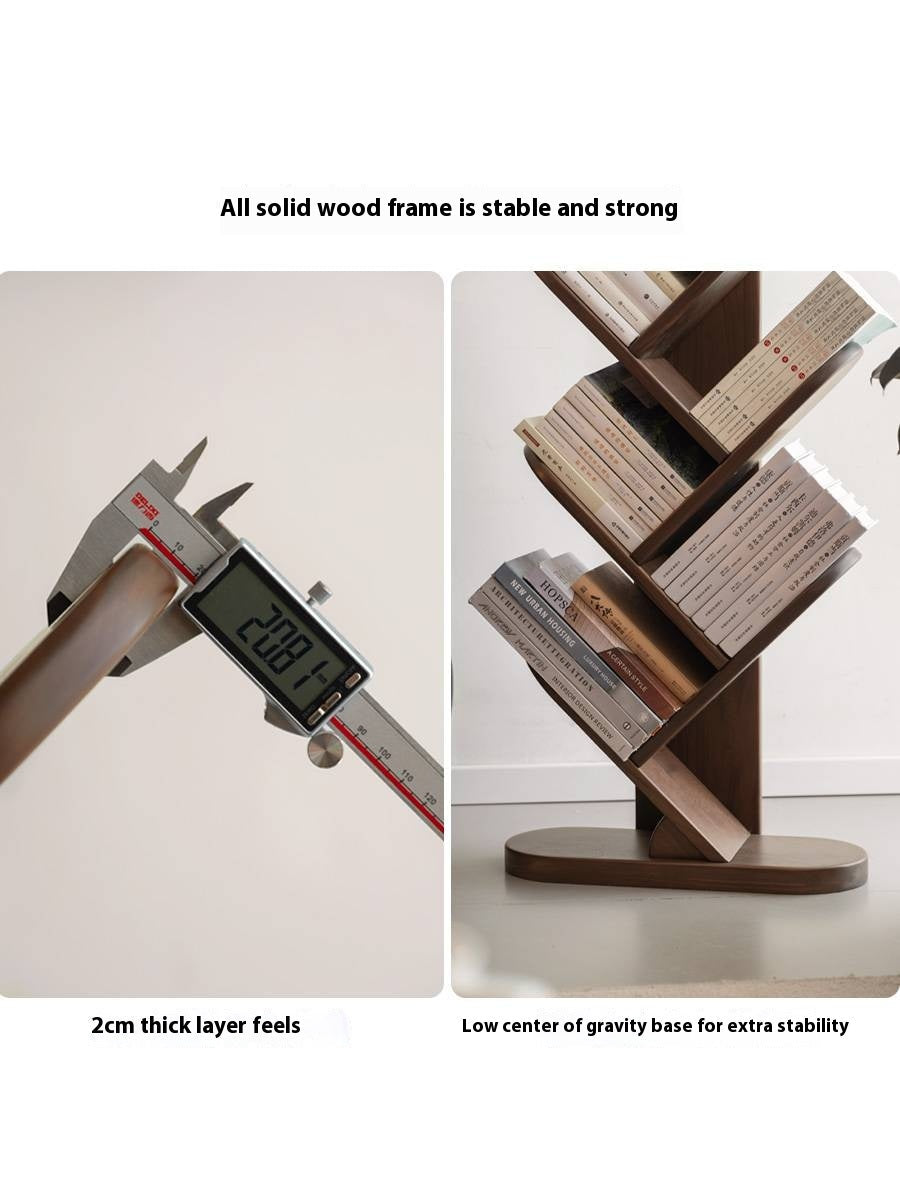 Black Walnut, South American Walnut Solid Wood Bookshelf Storage Rack