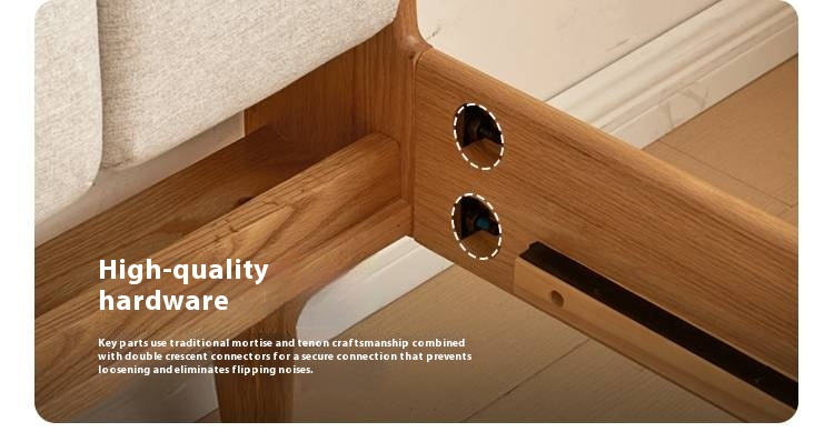 Oak Solid Wood Bed Modern Soft Leaning Bed