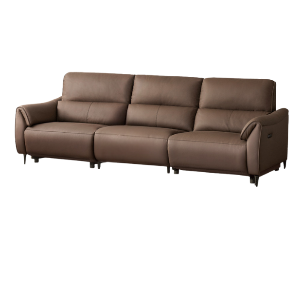 Leather Top Layer Cowhide Retractable Electric Sofa
