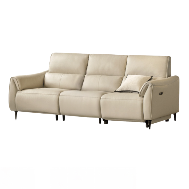 Leather Top Layer Cowhide Retractable Electric Sofa