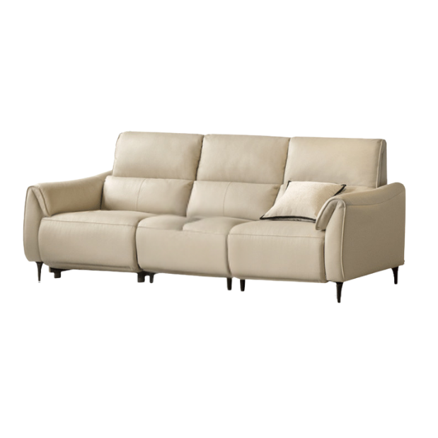 Leather Top Layer Cowhide Retractable Electric Sofa